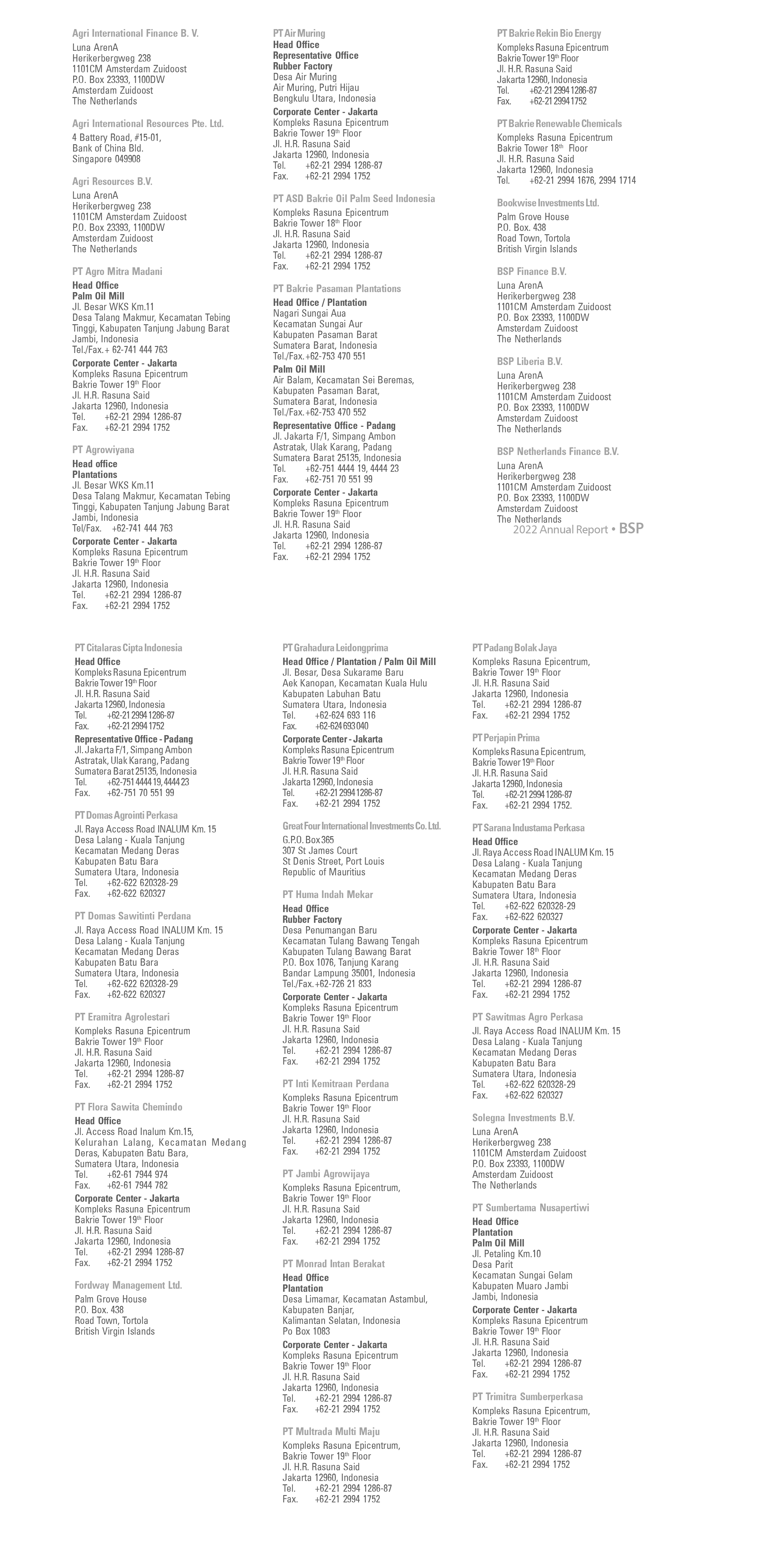 Subsidiaries &
Associate Companies
