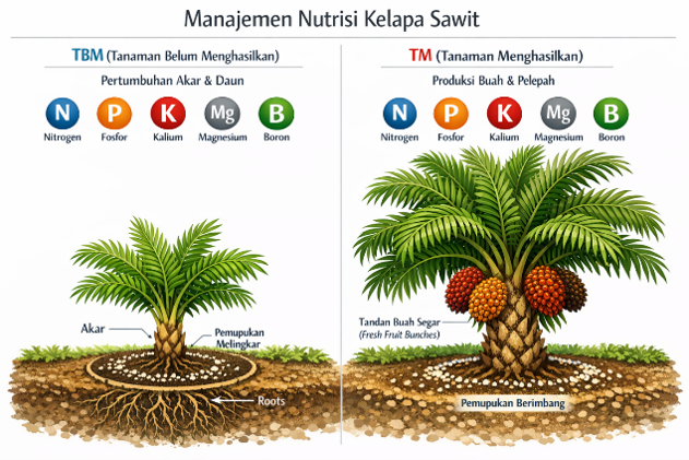 MANAJEMEN NUTRISI PADA TANAMAN BELUM MENGHASILKAN (TBM) DAN TANAMAN MENGHASILKAN (TM) KELAPA SAWIT